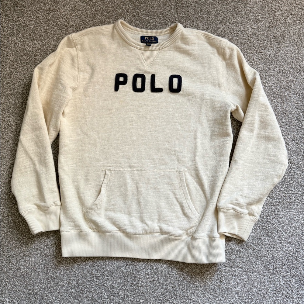 Polo by Ralph Lauren Cream Sweatshirt with Navy Logo